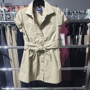 French Toast Khaki Button-Up Dress